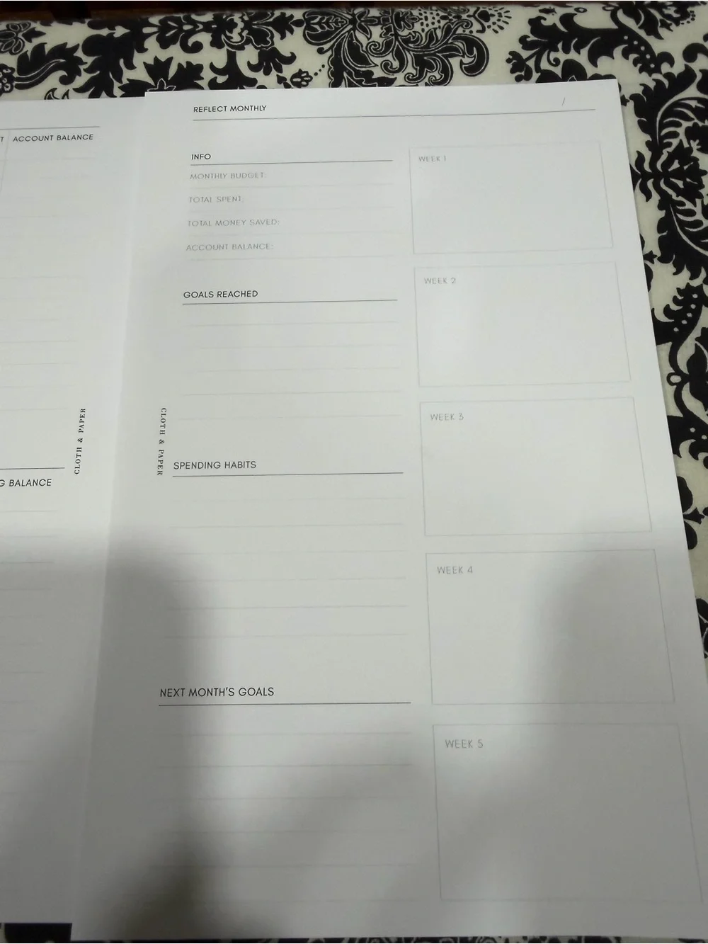 Cloth & Paper Finance Inserts